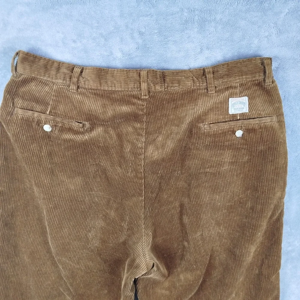 Vintage 80s Polo Ralph Lauren Corduroy‎ Pants Men's 38x27 Brown Made in USA